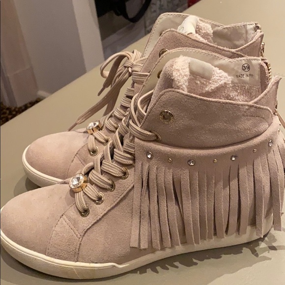 Italian sued high top with fringe boots 39 - Picture 2 of 8